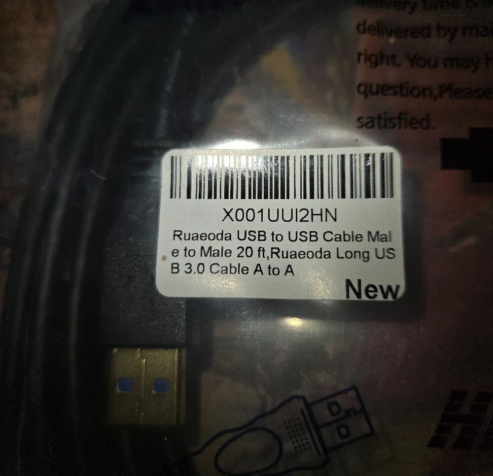 High Speed USB 3.0 A to A Cable - Black